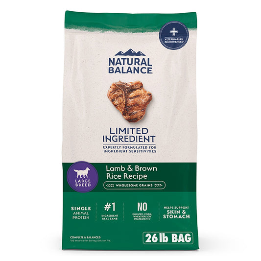 Natural Balance Limited Ingredient With-Grain Large Breed Adult Dry Dog Food - Lamb & Brown Rice 12 Lb