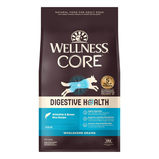 Wellness(r) CORE(r) Digestive Health Adult Dry Dog Food - With-Grain, Whitefish & Brown Rice 4 Lb