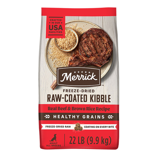 Merrick® Healthy Grains Raw-Coated Kibble Adult Dry Dog Food - Real Beef & Brown Rice 4 Lb