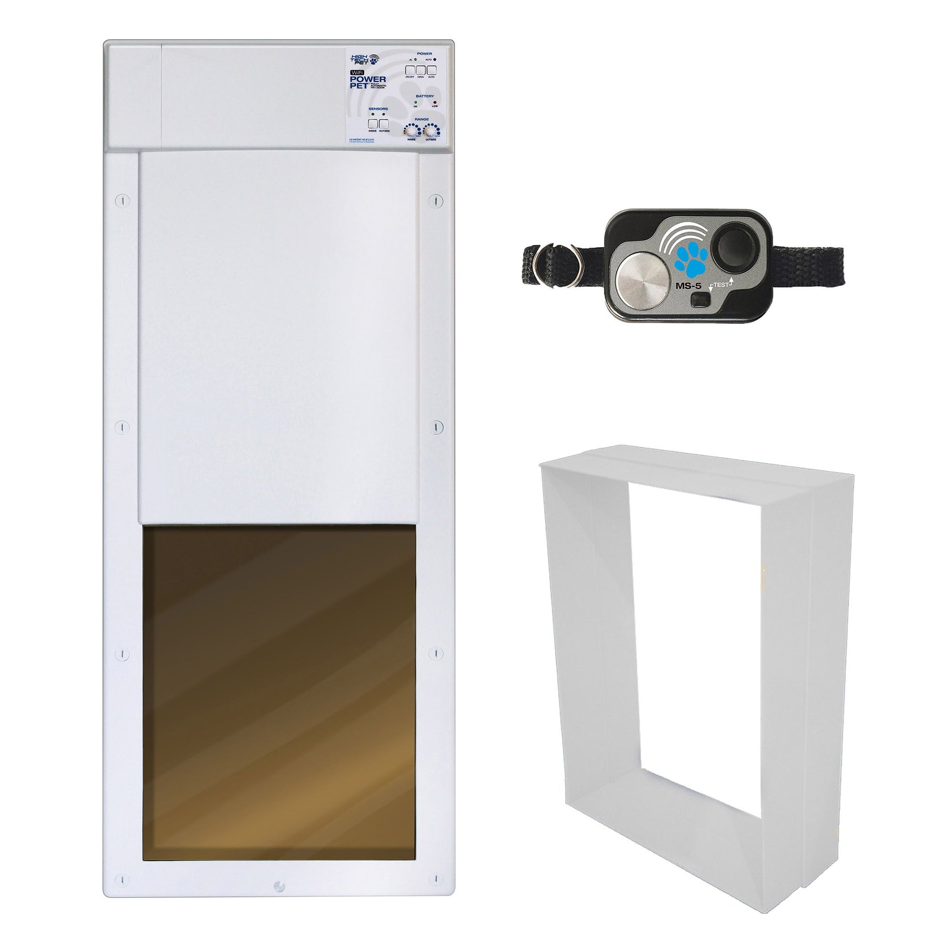 High Tech Pet® WiFi Enabled Smartphone Controlled Automatic Dog & Cat Door & Wall Installation Kit 12.25"W x 16"H