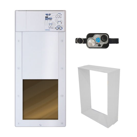 High Tech Pet® WiFi Enabled Smartphone Controlled Automatic Dog & Cat Door & Wall Installation Kit 8.25"W x 10"H
