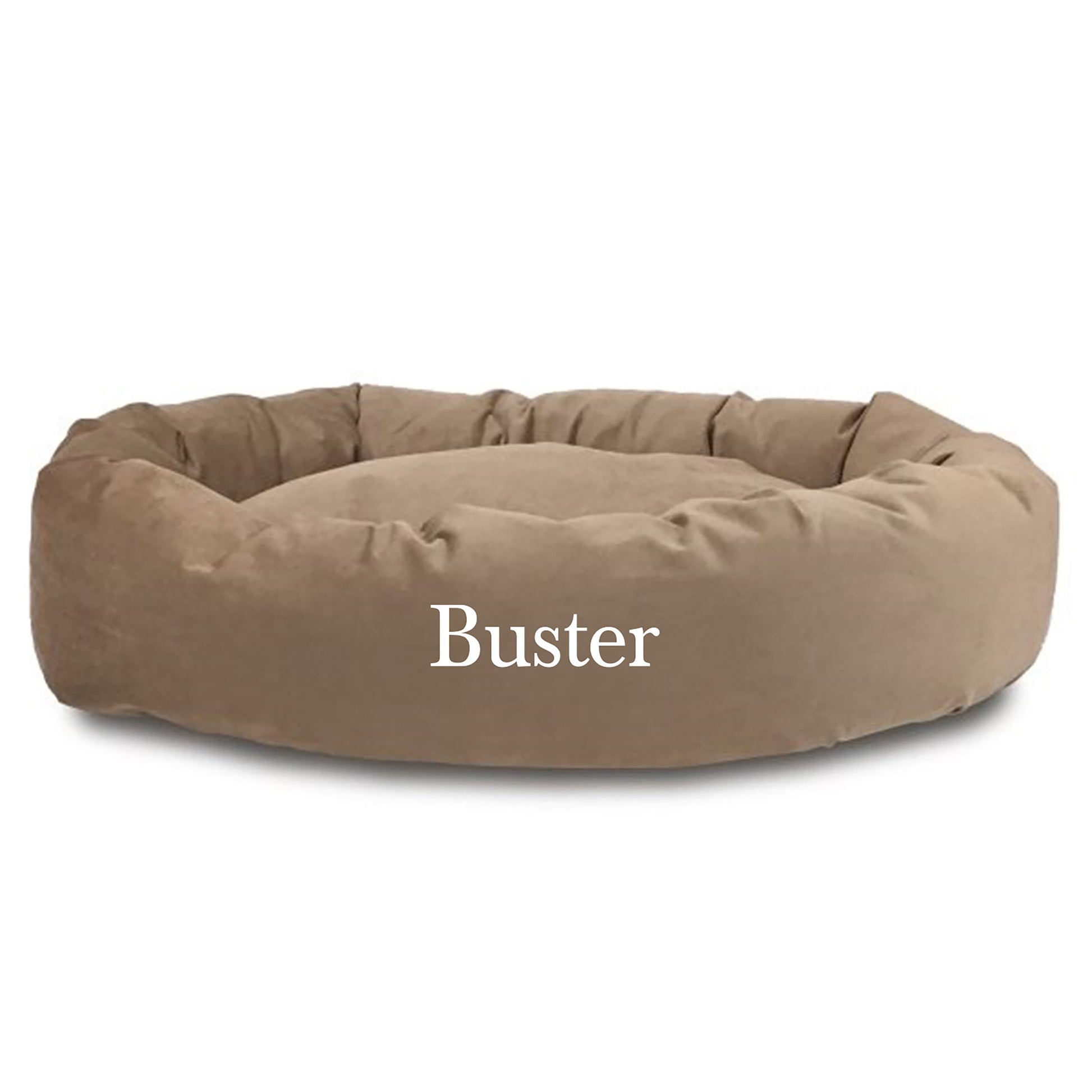 Majestic Pet Personalized Suede Bagel Cat & Dog Bed 52"L x 36"W x 14"H