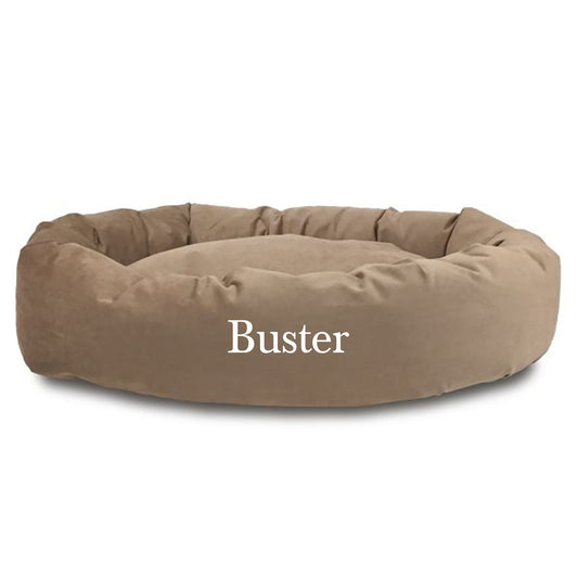 Majestic Pet Personalized Suede Bagel Cat & Dog Bed 24"L x 18"W x 7"H