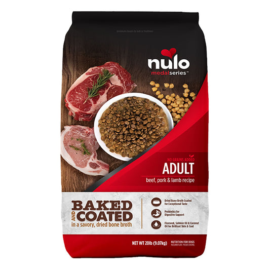 Nulo MedalSeries Baked & Coated Adult Dry Dog Food - Beef, Pork & Lamb 4 Lb