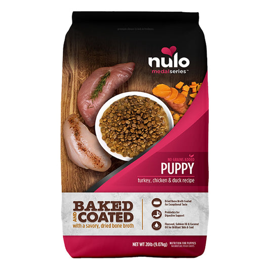 Nulo MedalSeries Baked & Coated Puppy Dry Dog Food - Turkey, Chicken & Duck 4 Lb