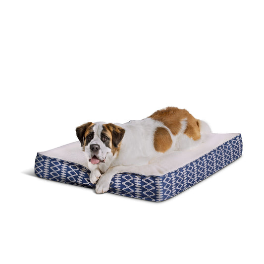 Top Paw® Blue Aztec Orthopedic Mattress Dog Bed 22"L x 28"W x 4"H