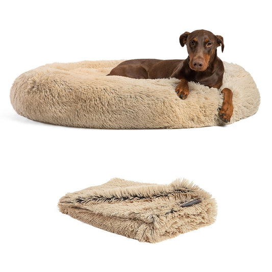 Best Friends by Sheri The Original Calming Cuddler & Throw Blanket 2 Piece Bundle Set 50"L x 45"W x 9.3"H