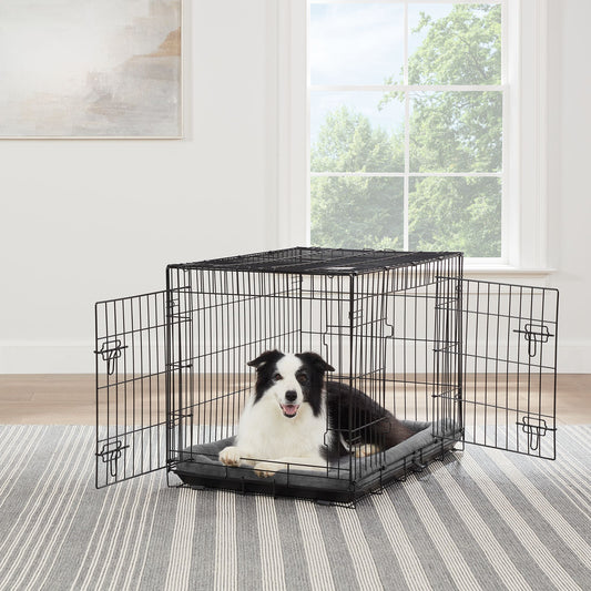 Top Paw® Double Door Folding Wire Dog Crate with Divider Panel 36"L x 23"W x 25"H