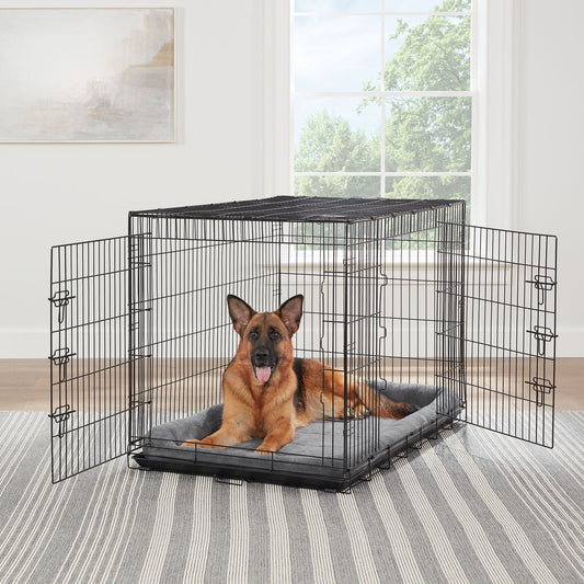 Top Paw® Double Door Folding Wire Dog Crate with Divider Panel 24"L x 18"W x 19"H