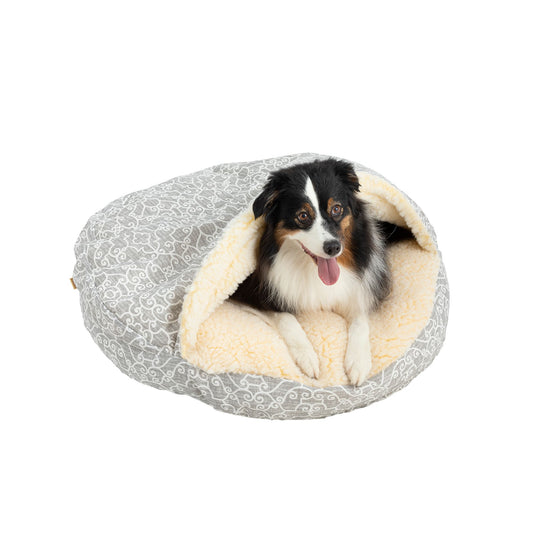 Snoozer® Wag Collection Ramey Gray Luxury Cozy Cave® Round Dog Bed 45"L x 45"W