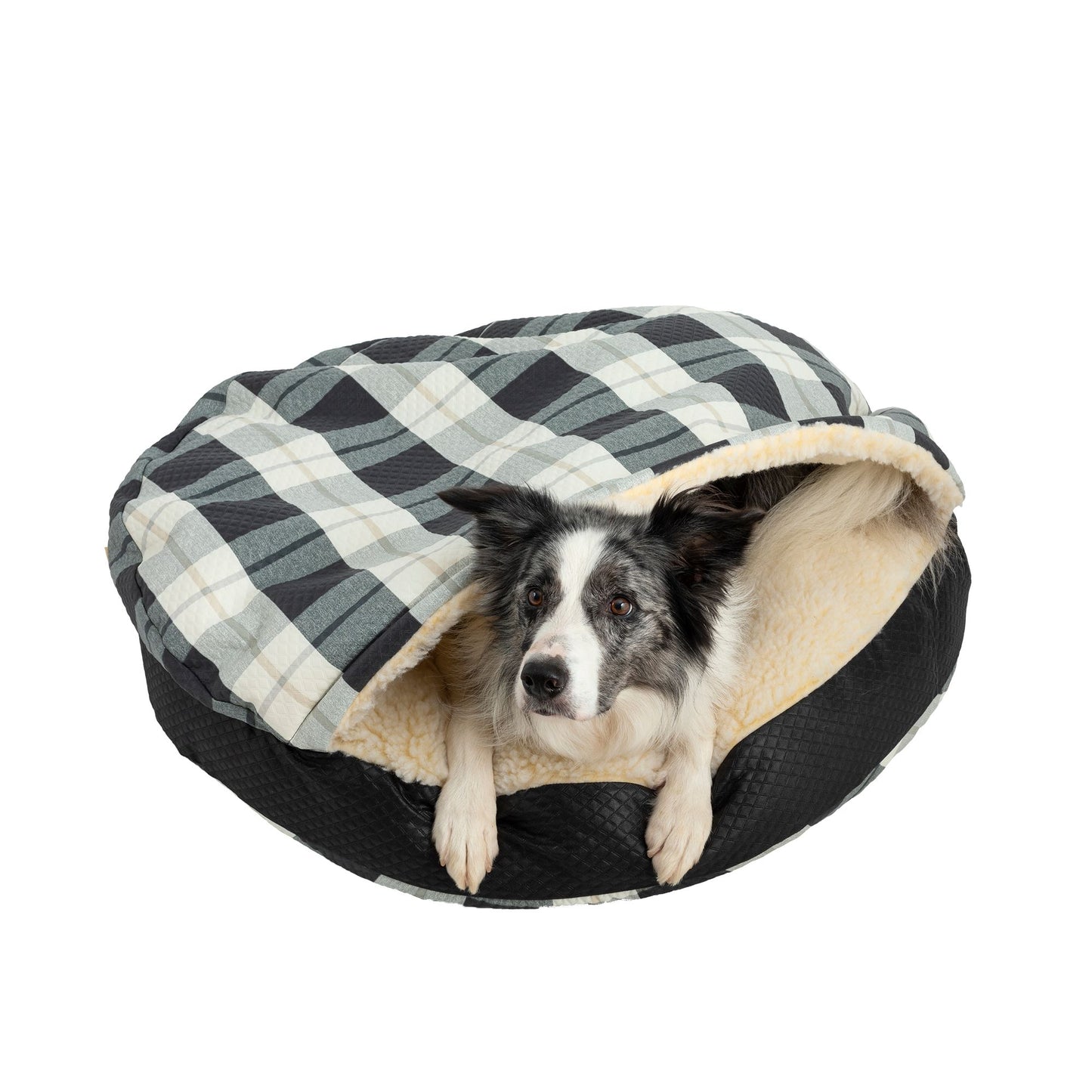 Snoozer® Wag Collection Barkely/Black Diamond Luxury Cozy Cave® Round Dog Bed 45"L x 45"W