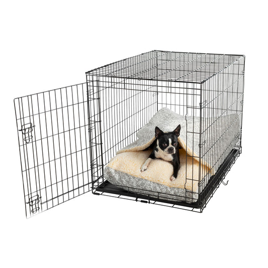 Snoozer® Wag Collection Ramey Gray Luxury Cozy Cave® Dog Crate Bed 41"L x 25"W