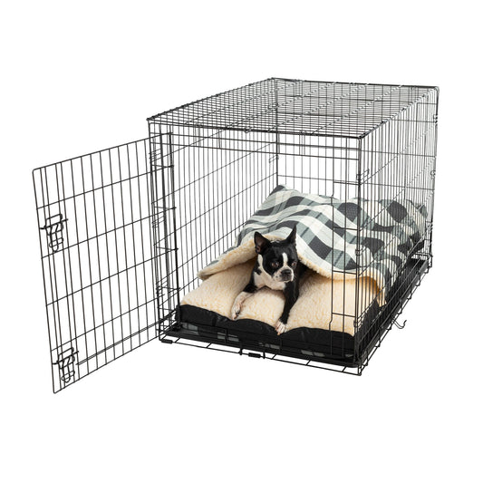 Snoozer® Wag Collection Barkely/Black Diamond Luxury Cozy Cave® Dog Crate Bed 35"L x 22"W
