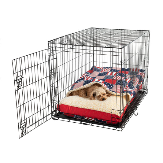 Snoozer® Wag Collection Starpatch/Red Diamond Luxury Cozy Cave® Dog Crate Bed 35"L x 22"W