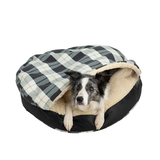 Snoozer® Wag Collection Barkely/Black Diamond Luxury Cozy Cave® Round Dog Bed 25"L x 25"W