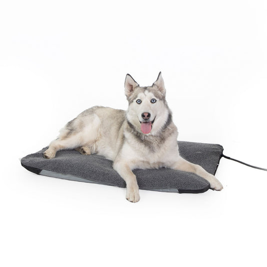 K&H Lectro-Soft Outdoor Heated Dog & Cat Bed Gray 14"L x 18"W