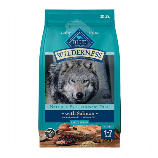 Blue Buffalo Wilderness Nature's Evolutionary Diet Large Breed Adult Dog Dry Food - Salmon 24 Lb