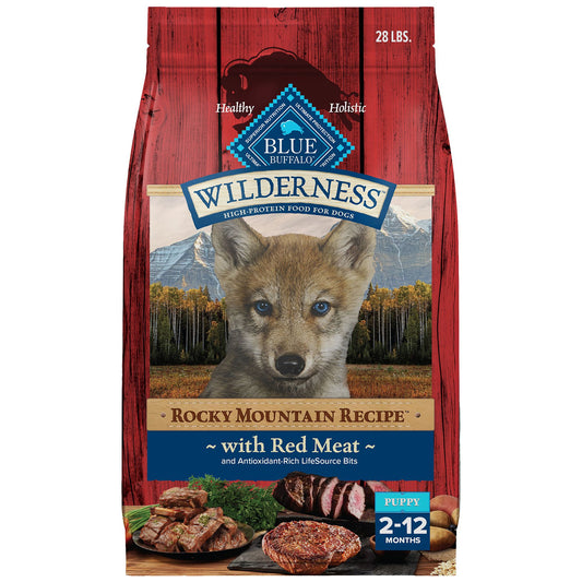 Blue Buffalo Wilderness Rocky Mountain Recipe Puppy Dry Dog Food - Red Meat 4.5 Lb