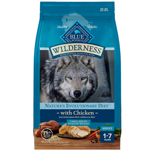Blue Buffalo Wilderness Nature's Evolutionary Diet Healthy Weight Large Breed Adult Dry Dog Food 24 Lb