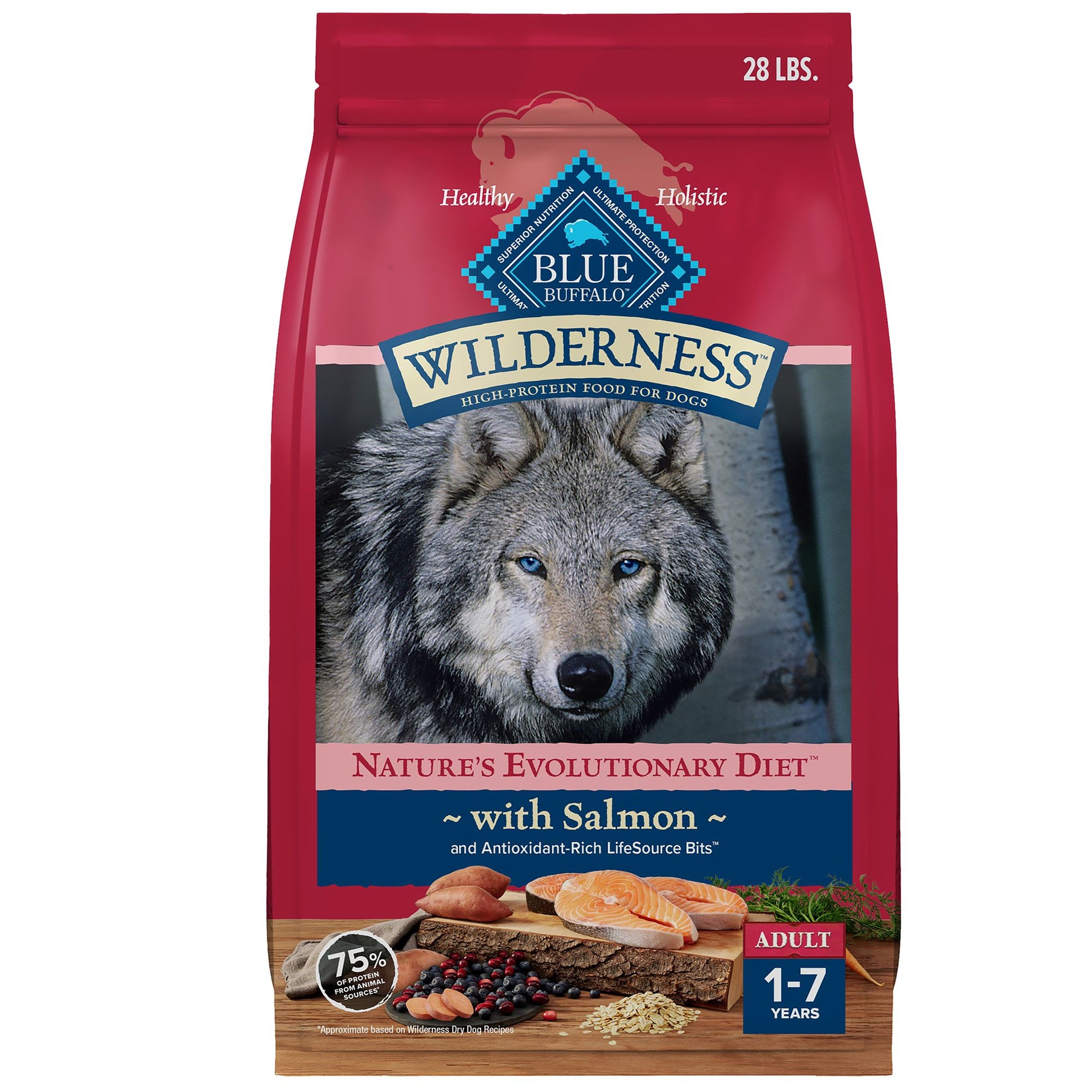 Blue Buffalo Wilderness Nature's Evolutionary Diet Adult Dry Dog Food - Salmon 4.5 Lb