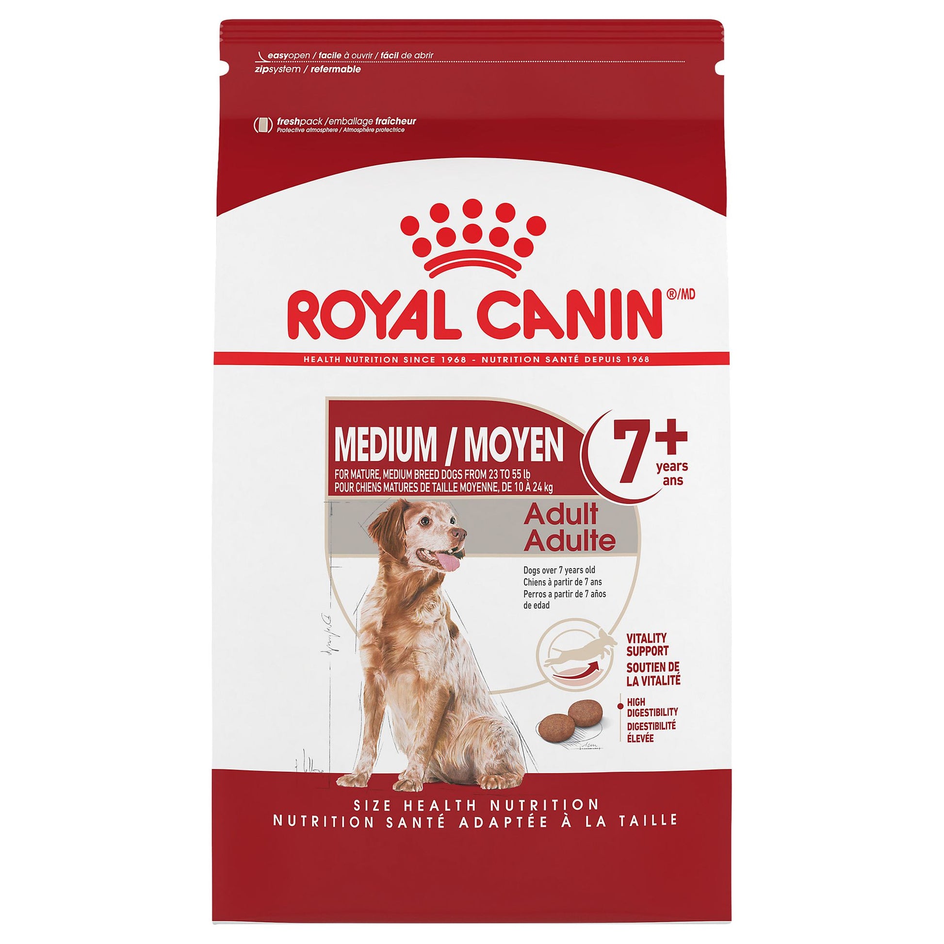 Royal Canin Size Health Nutrition Medium Breed Aging 7+ Senior Dog Dry Food - 30 lb
