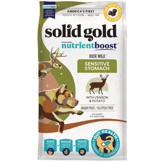 Solid Gold Nutrient Boost Buck Wild Adult Dog Food - Sensitive Stomach, Venison
