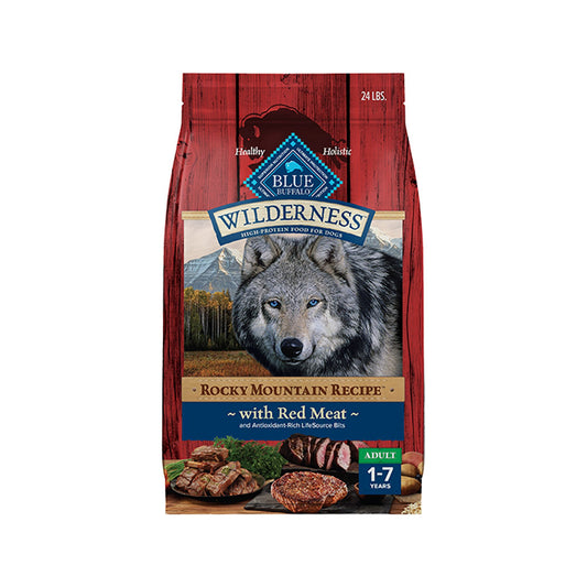 Blue Buffalo Wilderness Rocky Mountain Recipe Adult Dog Dry Food - Red Meat 24 Lb