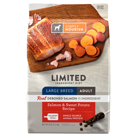 Simply Nourish Large Breed Adult Dog Food - Salmon & Sweet Potato Recipe 22 Lb