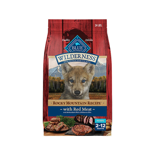 Blue Buffalo Wilderness Rocky Mountain Recipe Puppy Dry Dog Food - Red Meat 24 Lb