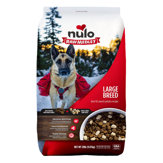 Nulo Raw Medley Kibble Plus Freeze Dried Pieces Adult Dog Food - Large Breed, Beef & Sweet Potato