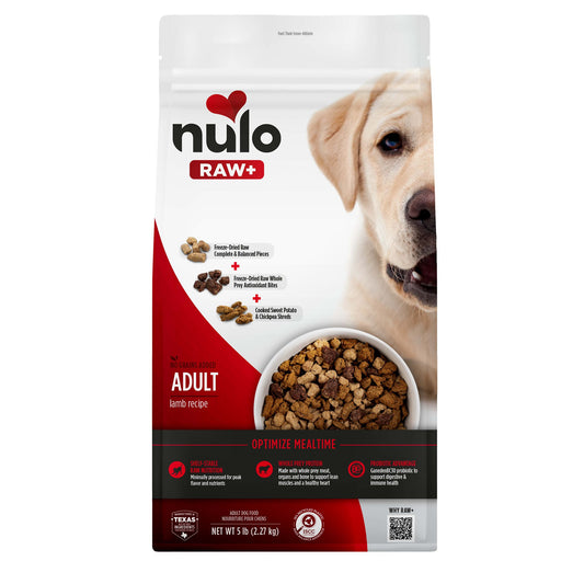 Nulo Raw+ Adult Dog Food - Freeze Dried, Grain Free, Lamb Recipe 9 Oz