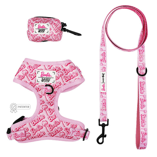 Sassy Woof Barbie Malibu Dog Harness, Leash and Waste Bag Holder Bundle X Small