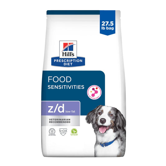 Hill's Prescription Diet Z/D Food Sensitivities Low Fat Hydrolyzed Soy Recipe Dry Dog Food - Chicken 8 Lb