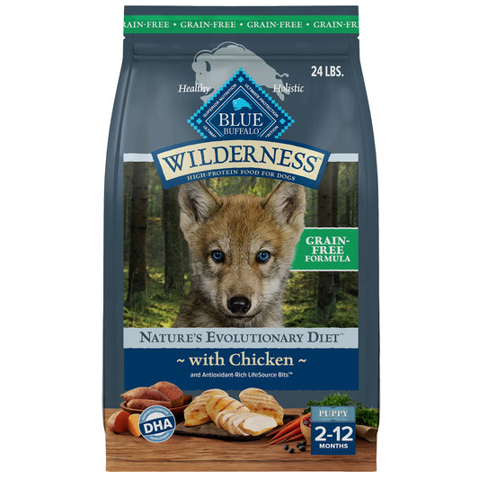 Blue Buffalo Wilderness Nature's Evolutionary Diet Puppy Dry Dog Food - Grain Free, Chicken 4.5 Lb