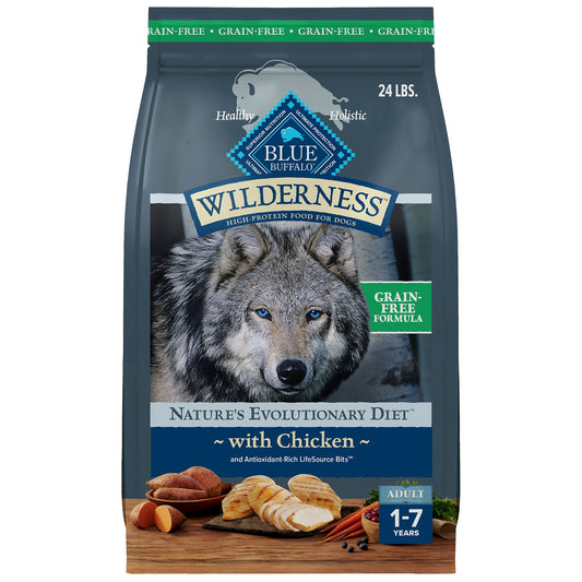 Blue Buffalo Wilderness Nature's Evolutionary Diet Adult Dog Dry Food - Grain Free, Chicken 4.5 Lb