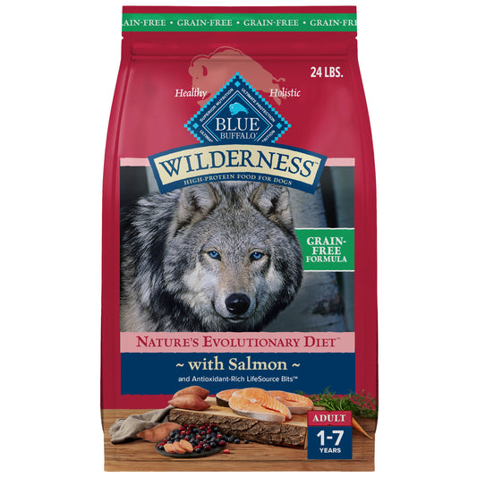 Blue Buffalo Wilderness Nature's Evolutionary Diet Adult Dog Dry Food - Grain Free, Salmon 4.5 Lb