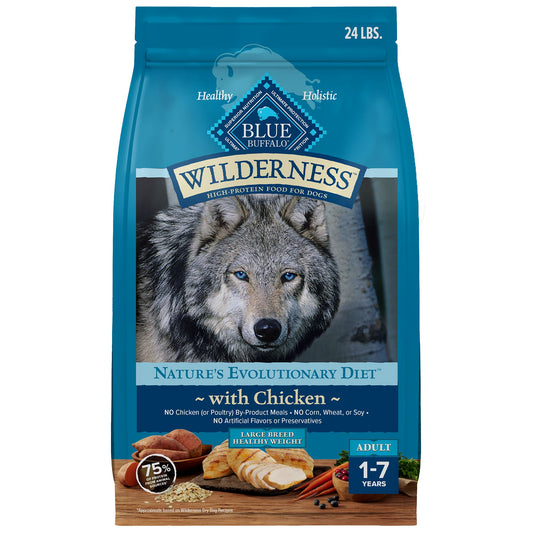 Blue Buffalo Wilderness Nature's Evolutionary Diet Healthy Weight Large Breed Adult Dry Dog Food 28 Lb