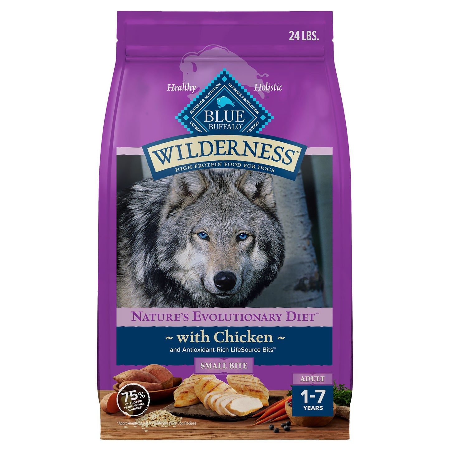 Blue Buffalo Wilderness Nature's Evolutionary Diet Small Bite Adult Dry Dog Food - Chicken 28 Lb