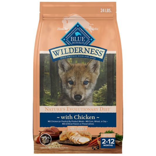 Blue Buffalo Wilderness Nature's Evolutionary Diet Large Breed Puppy Dry Dog Food - Chicken, 24 lb