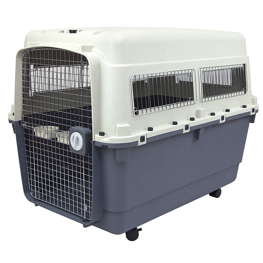 Sport Pet Plastic Travel Kennel for Dogs - White 27"L x 19"W x 20"H