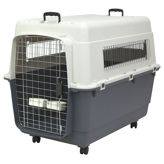 Sport Pet Plastic Travel Kennel for Dogs - White 24"L x 16"W x 16"H