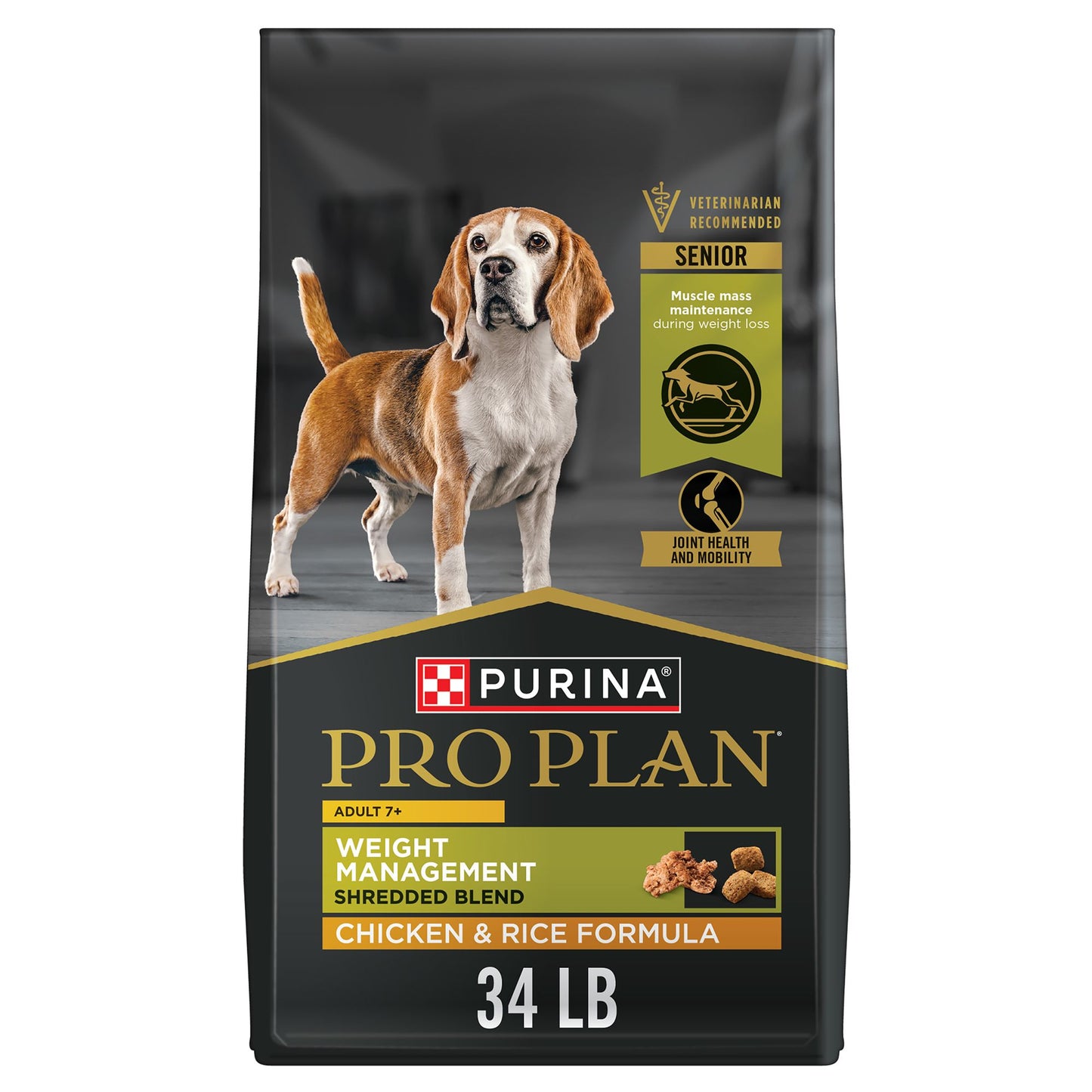 Purina Pro Plan Weight Management Shredded Blend Senior 7+ Dry Dog Food - Chicken & Rice 6 Lb