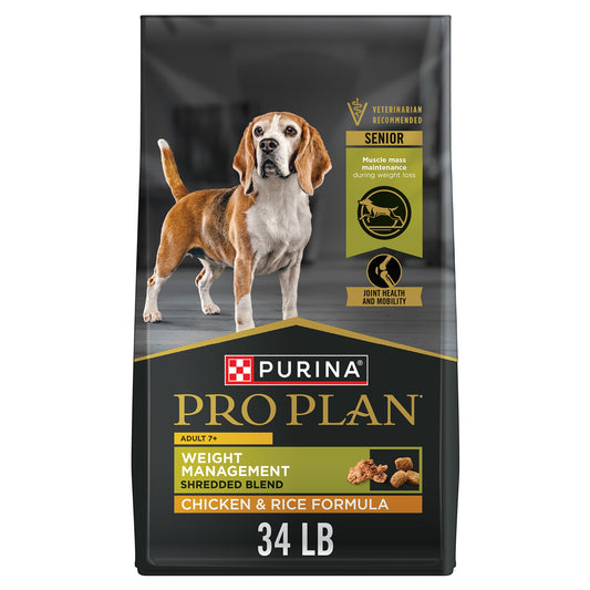Purina Pro Plan Weight Management Shredded Blend Senior 7+ Dry Dog Food - Chicken & Rice 6 Lb