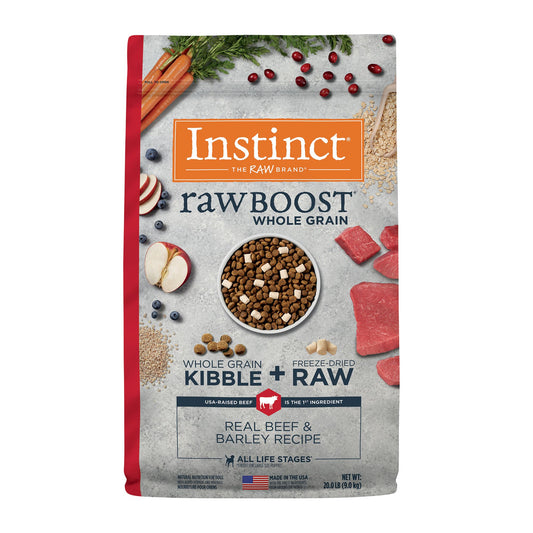 Instinct® RawBoost Whole Grain Kibble + Freeze-Dried Raw All Life Stage Dry Dog Food - Beef & Barley 3.5 Lb