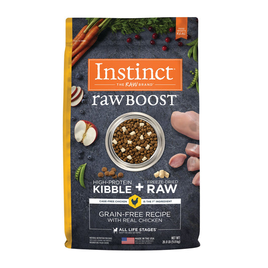 Instinct® Raw Boost Kibble + Freeze-Dried Raw All Life Stage Dry Dog Food - Raw, Grain Free, Chicken 4 Lb