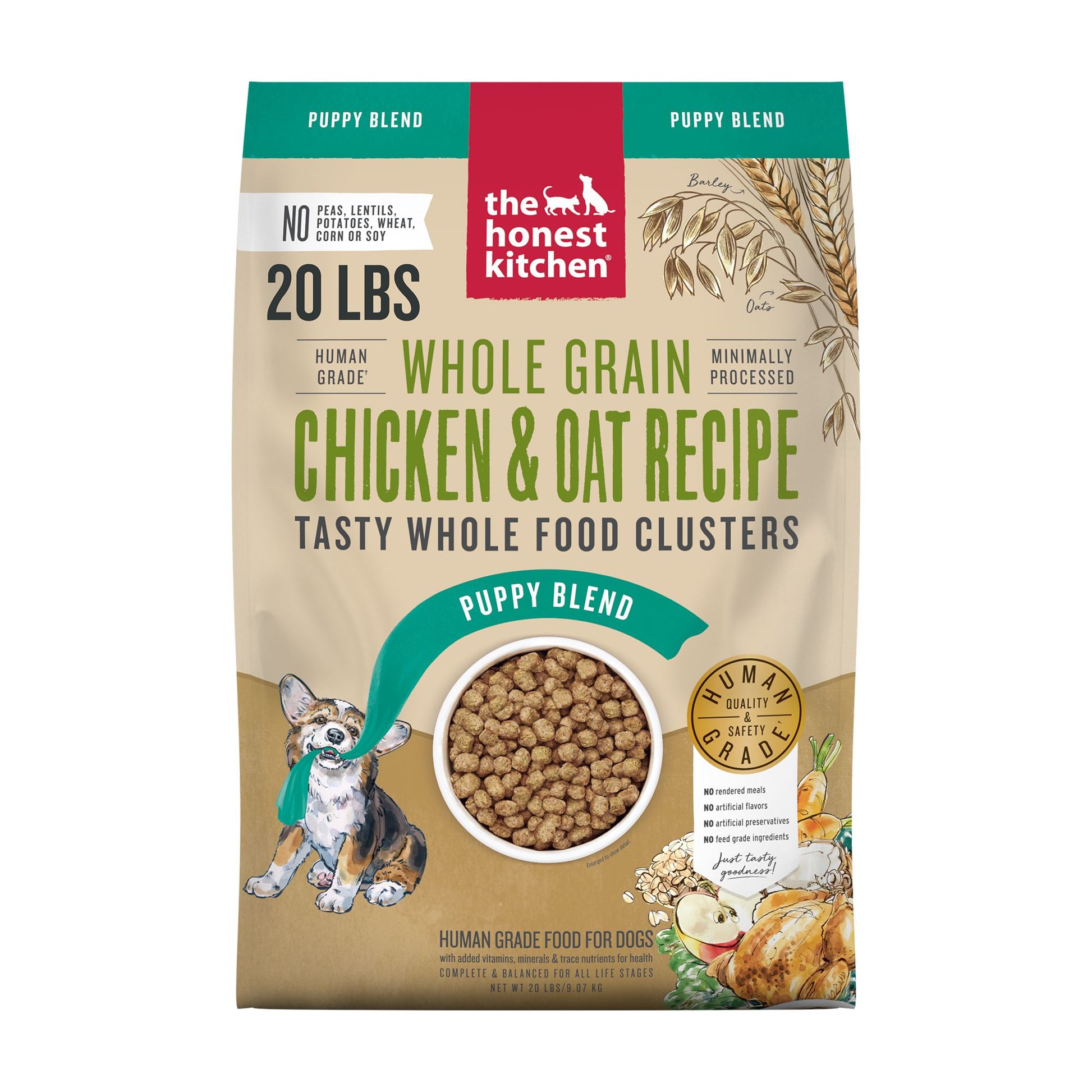 The Honest Kitchen Whole Grain Clusters Puppy Dry Dog Food - Chicken & Oat 4 Lb