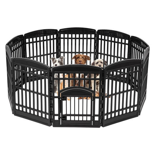 IRIS, Exercise 10-Panel Pet Playpen with Door 80"L x 78"W x 34.5"H