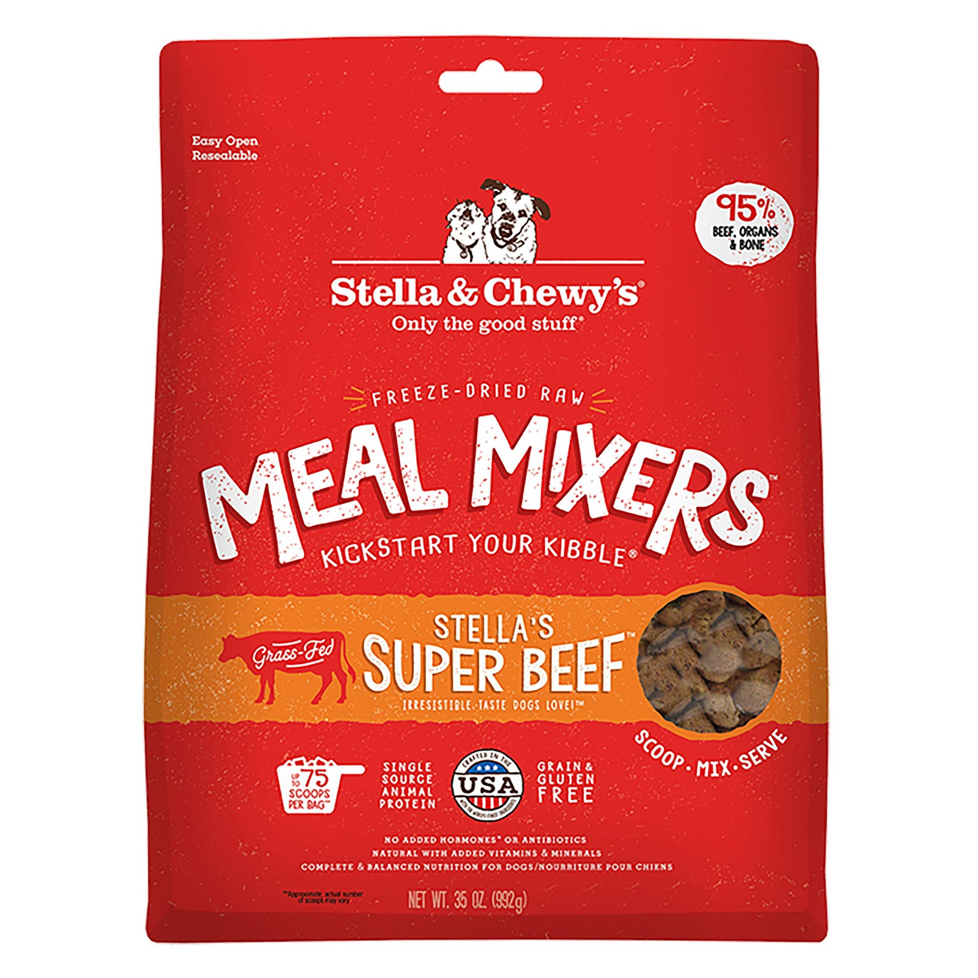 Stella & Chewy's Freeze-Dried Raw Meal Mixers All Life Stages Dog Food Topper - Super Beef 3.5 Oz
