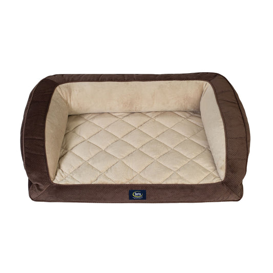 Serta® Quilted Orthopedic Bolster Pet Bed w/Removable Cover X Large