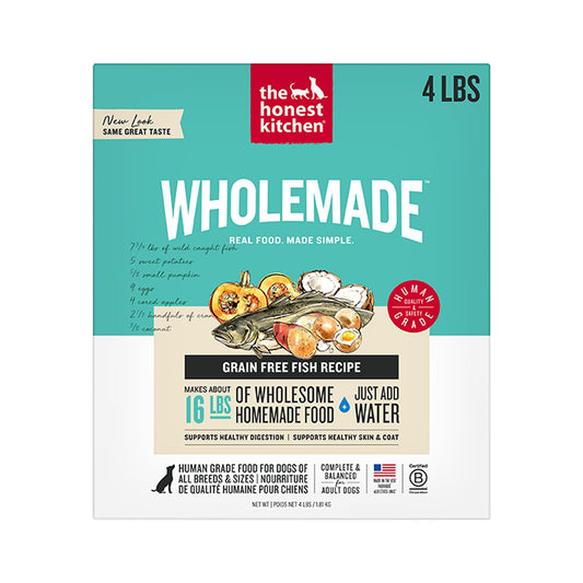 The Honest Kitchen Wholemade Grain Free Adult Dehydrated Dog Food - Fish 4 Lb